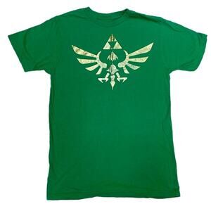 Zelda Graphic SHIRT Mens M Green Short Sleeve Round Neck Streetwear Soft Stretch